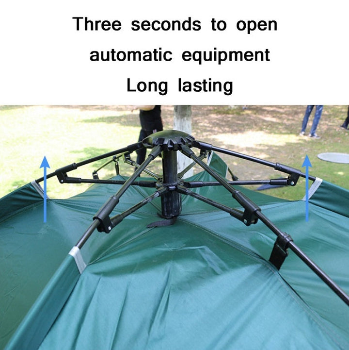 BowLift | TC-014 Outdoor Beach Travel Camping Automatic Spring Multi-Person Tent For 3-4 Persons (Green+Mat)