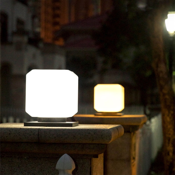 BowLift | 003 Solar Square Outdoor Post Light LED Waterproof Wall Lights, Size: 20cm (White Light)