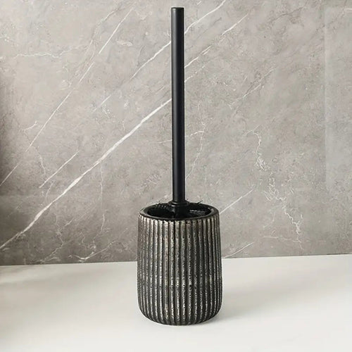 BowLift | Textured Ceramic Toilet Brush Holder Set