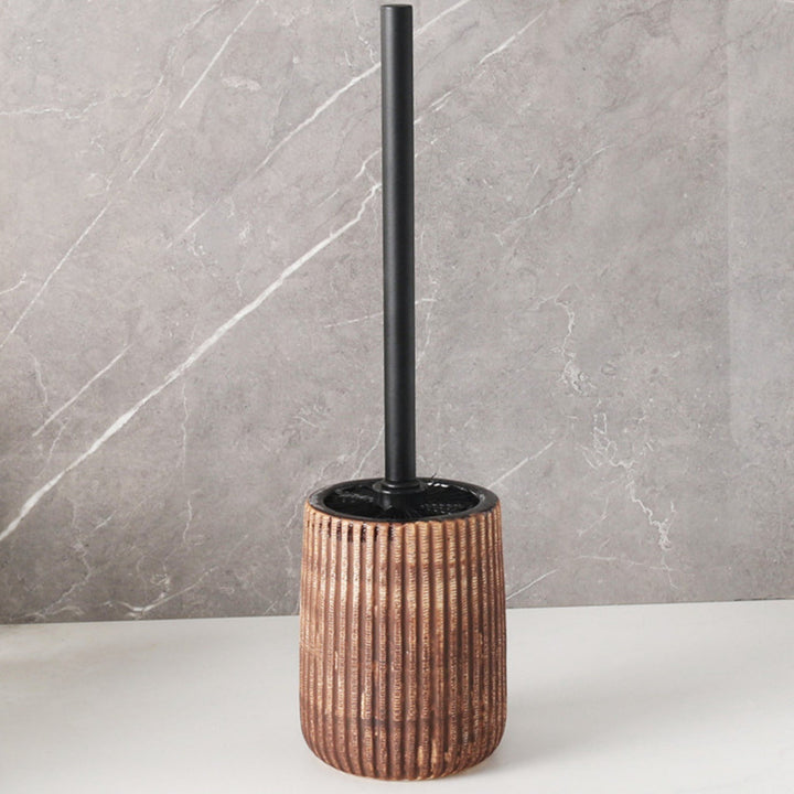 BowLift | Textured Ceramic Toilet Brush Holder Set