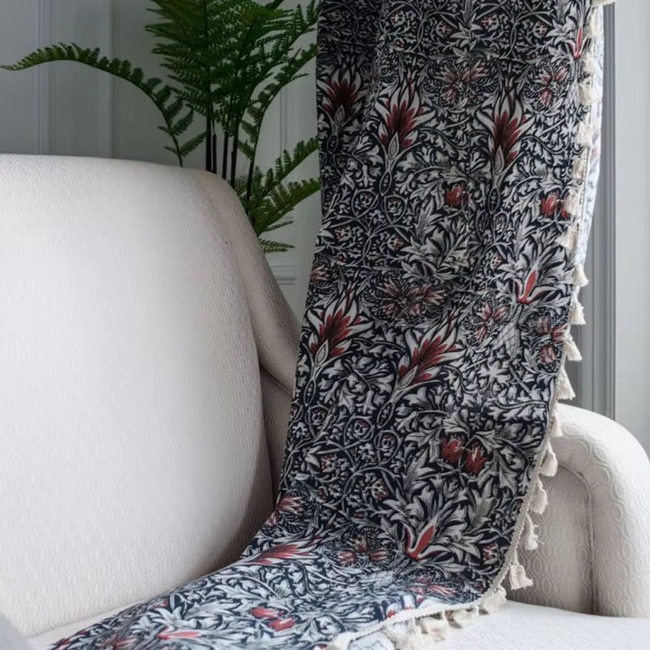 BowLift | Thistle Ebonleaf Floral Tapestry Curtain