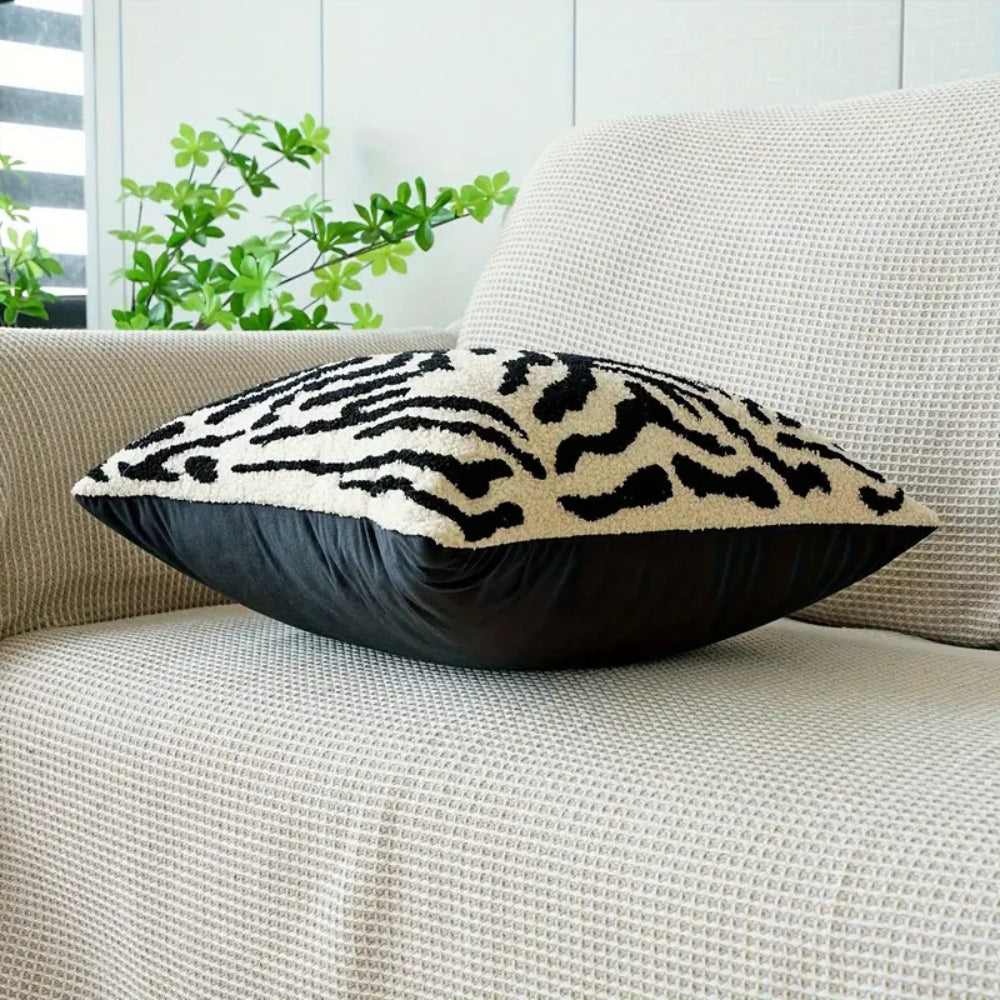 BowLift | White Tiger Stripe Cushion Cover