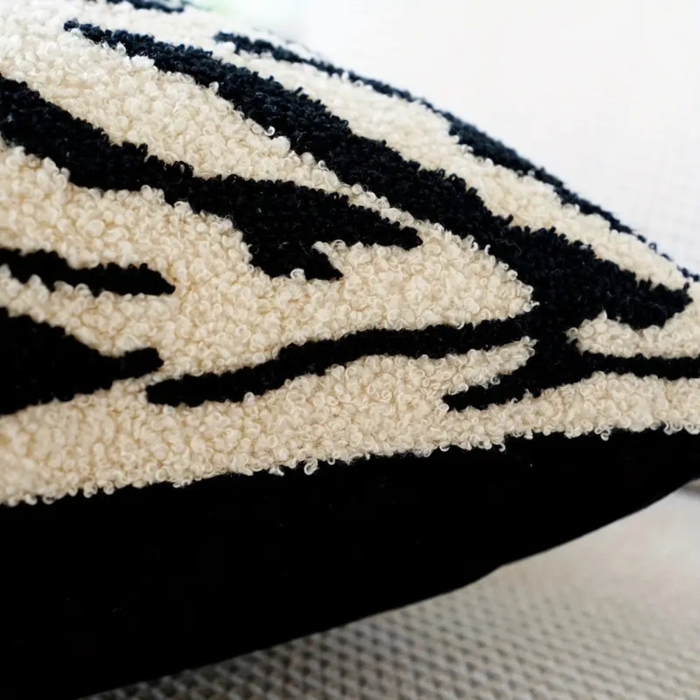 BowLift | White Tiger Stripe Cushion Cover