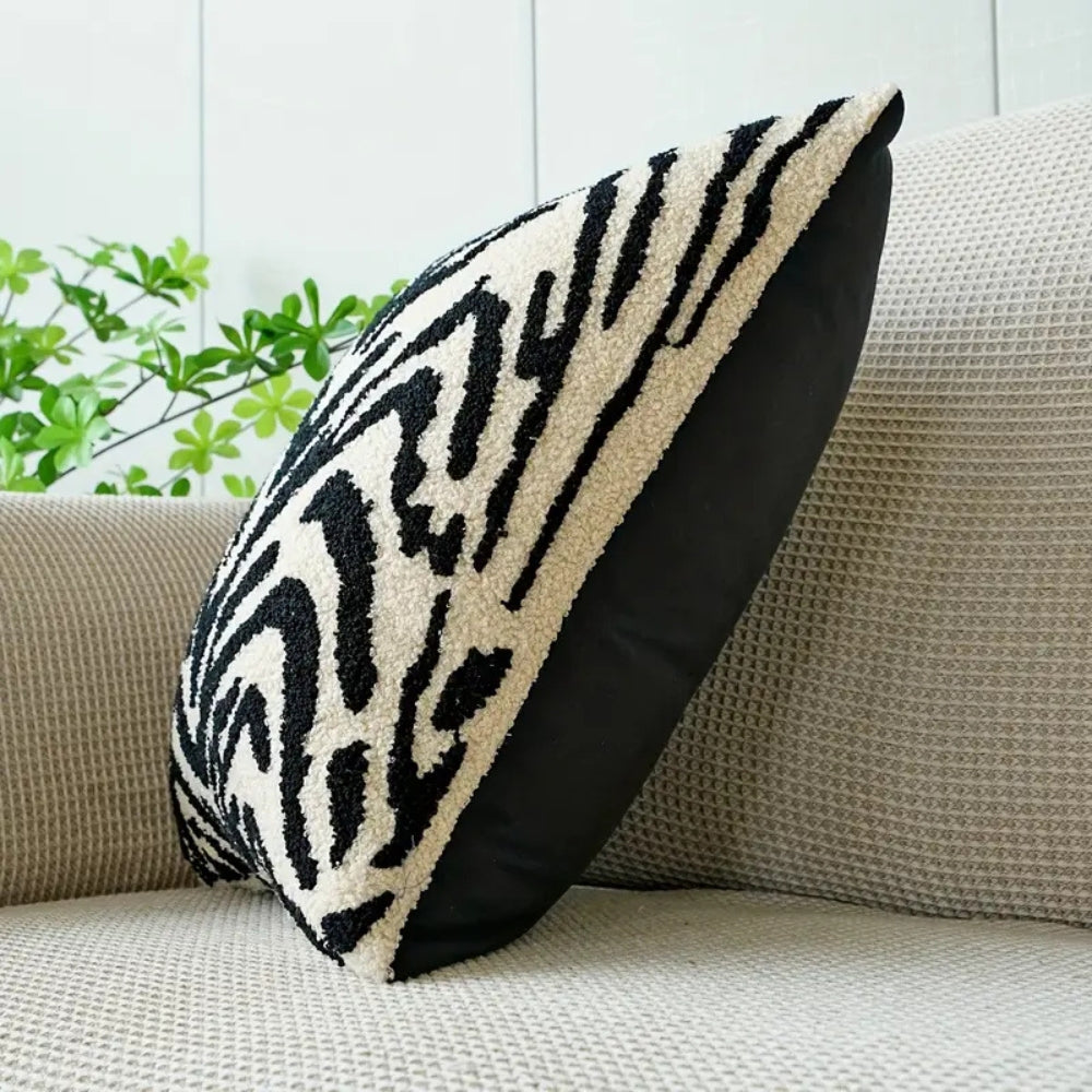 BowLift | White Tiger Stripe Cushion Cover