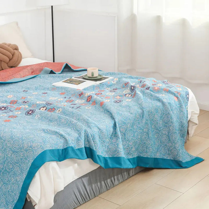 BowLift | Turquoise Floral Glam Gauze Blanket