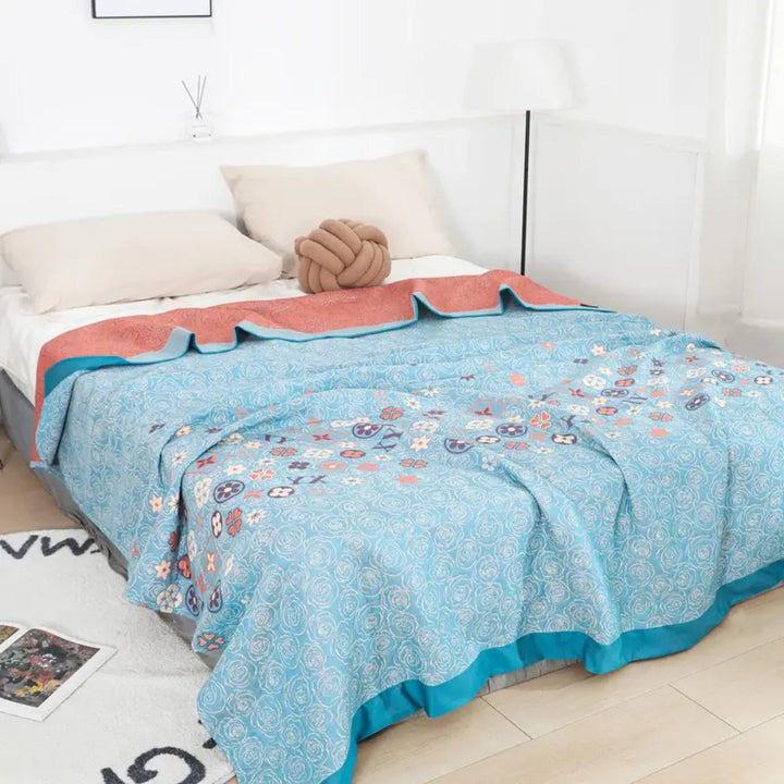 BowLift | Turquoise Floral Glam Gauze Blanket