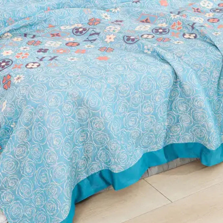 BowLift | Turquoise Floral Glam Gauze Blanket