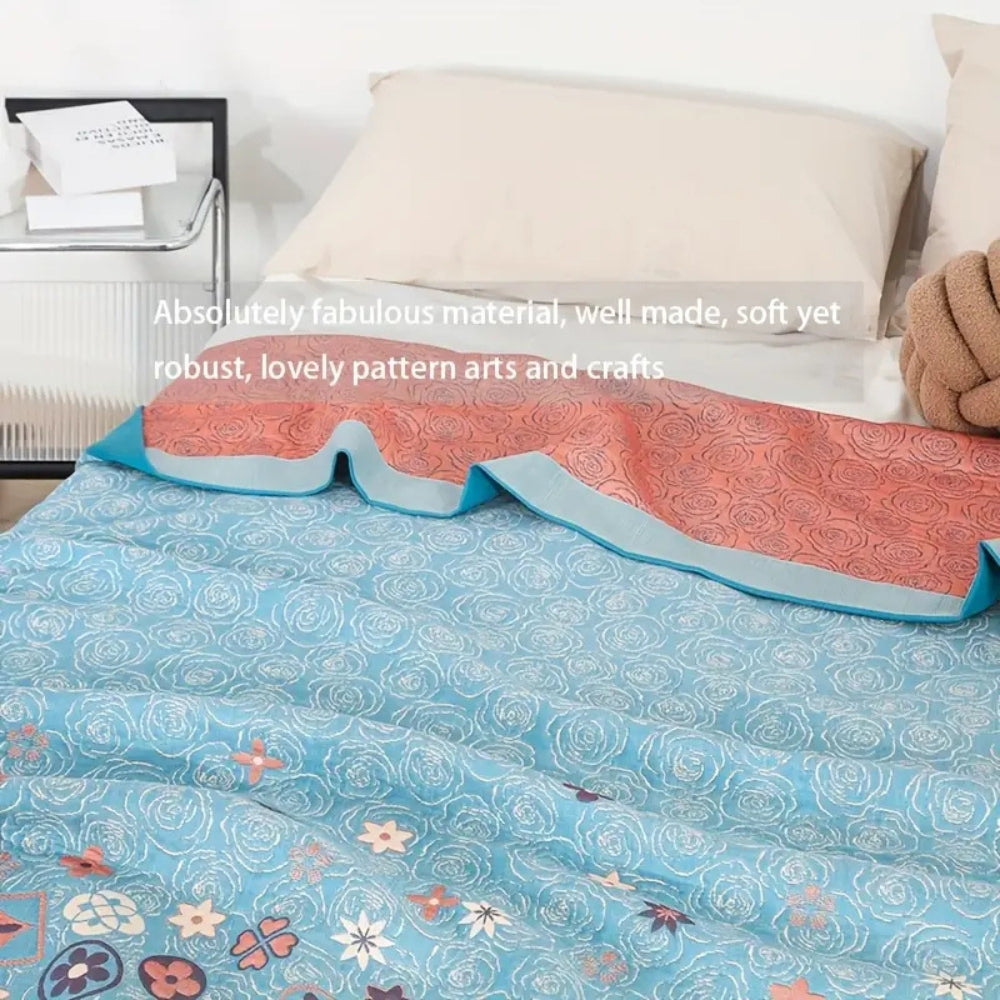 BowLift | Turquoise Floral Glam Gauze Blanket