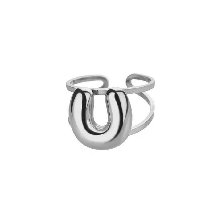 BowLift | Adjustable Open Band Bubble Letter Initial Ring