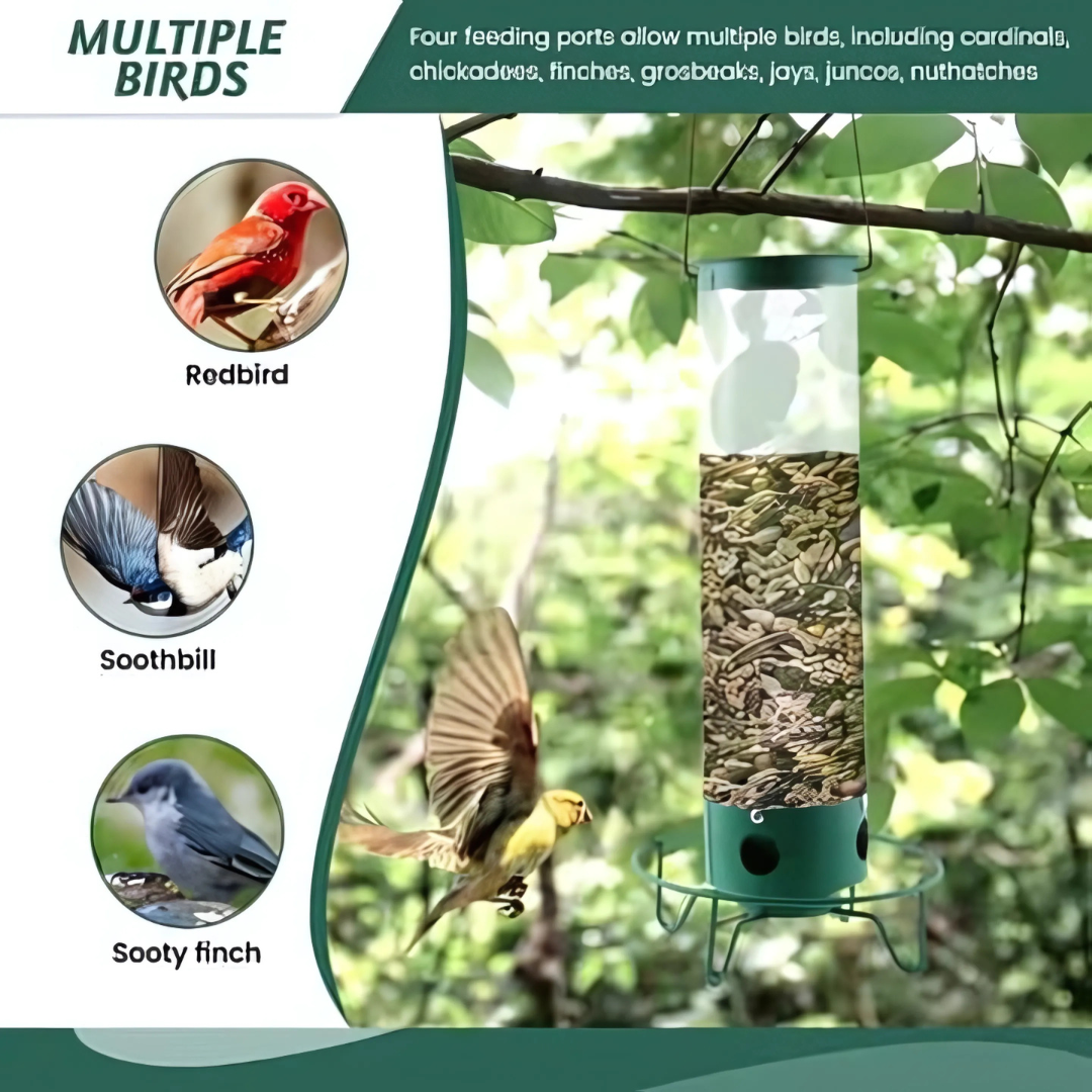 BowLift | Bird Feeder | Squirrel-Proof Hanging Seed Feeder Outdoor