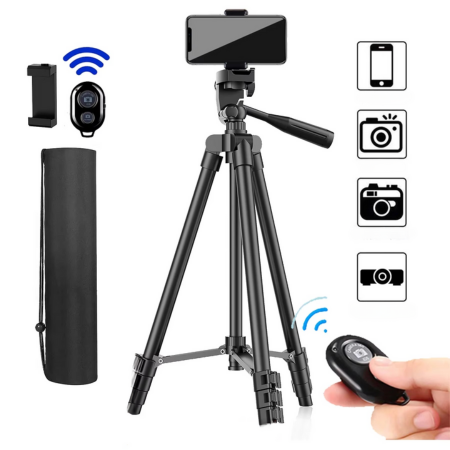 BowLift | Universal Lightweight Tripod Stand with Bluetooth Remote for Smartphones and DSLRs