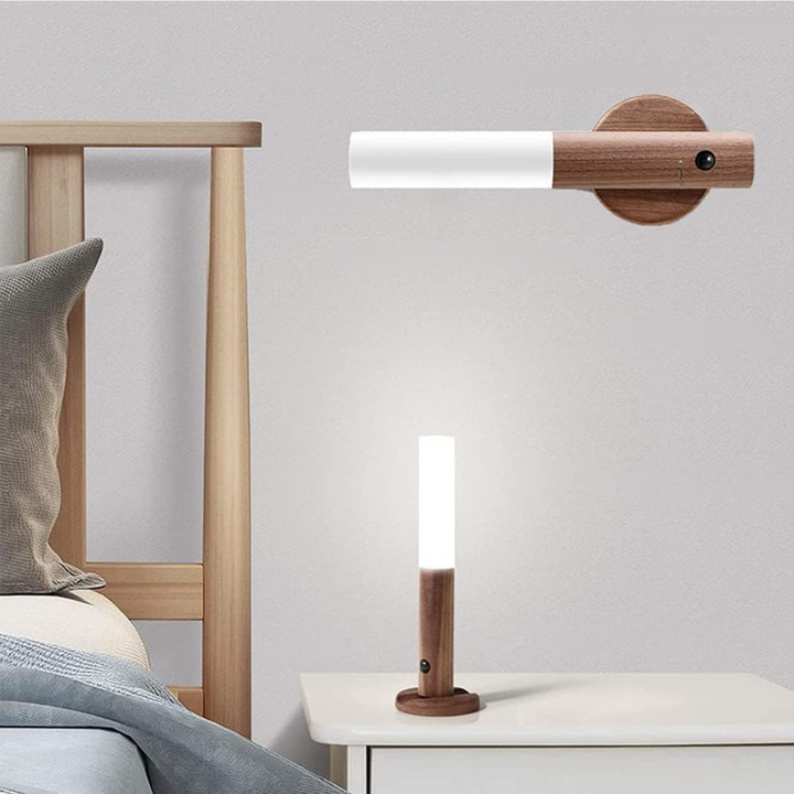 Wooden LED Wall Light with Motion Sensor