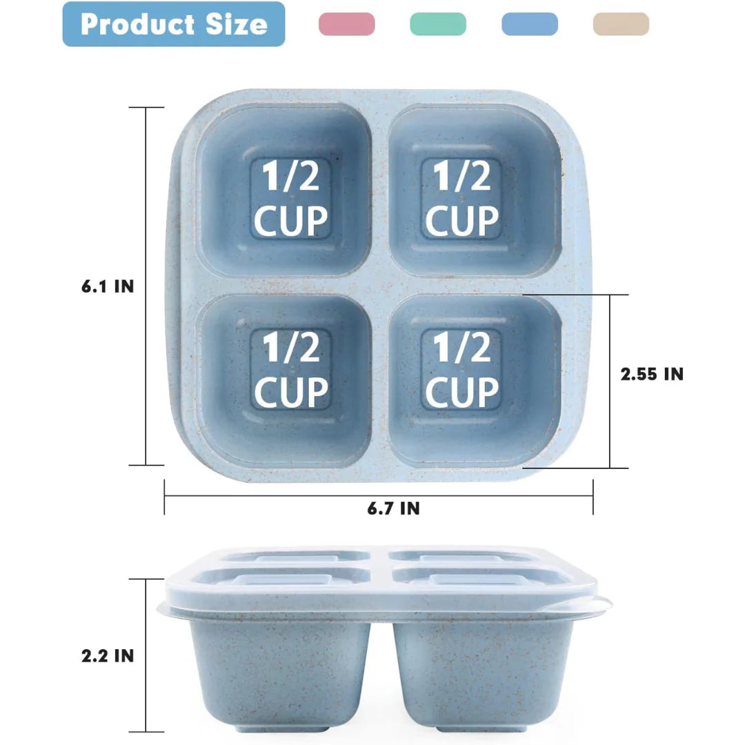BowLift | Bento-Style 4-Compartment Meal Prep Boxes in 4-Pack – Sustainable and Practical