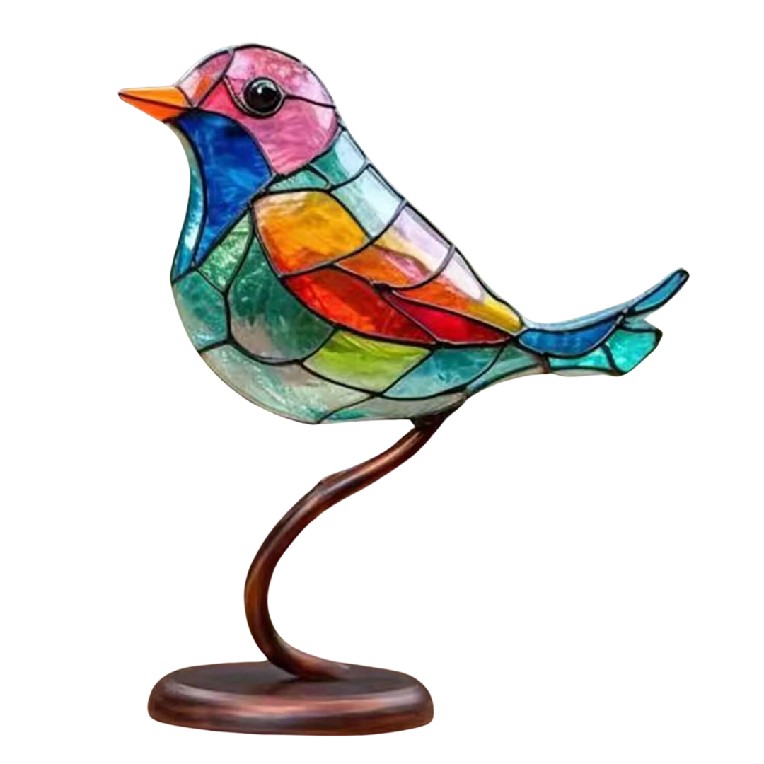 ElegantAviary | Colorful Birds on Branch Desk Ornaments Bowlift