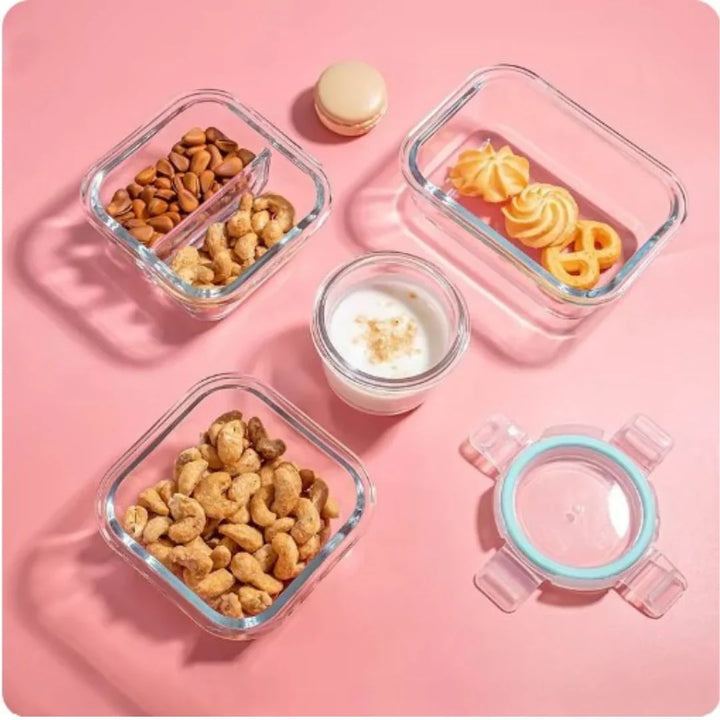 BowLift | Glass Fresh Storage Containers Set – Airtight Storage Containers with Lid for Kitchen & Meal Prep