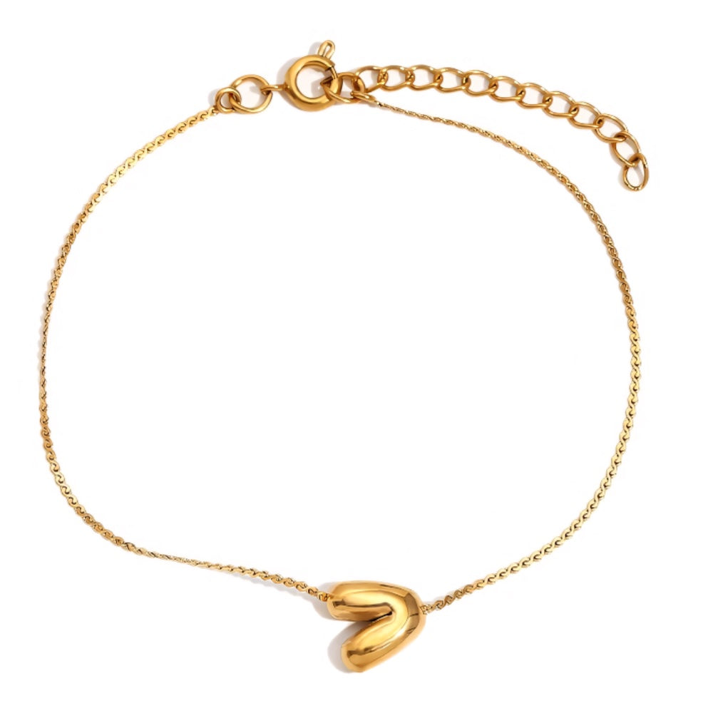 BowLift | Dainty Bubble Letter Initial Bracelet