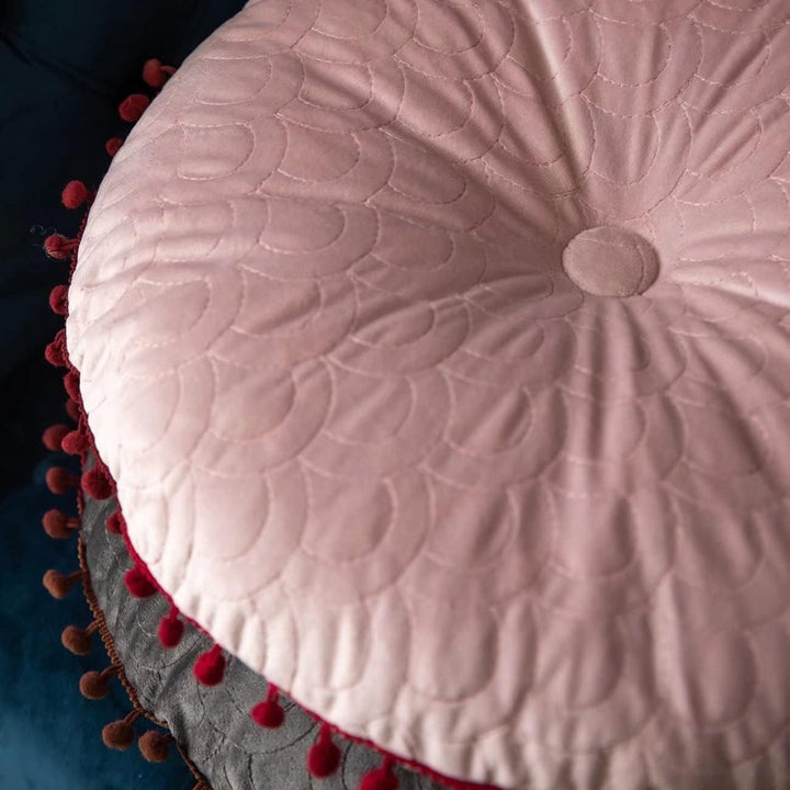 BowLift | Veloura Round Vintage Quilted Ottoman Cushion Pad