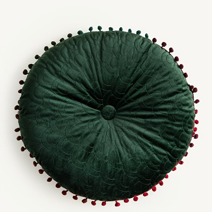 BowLift | Veloura Round Vintage Quilted Ottoman Cushion Pad