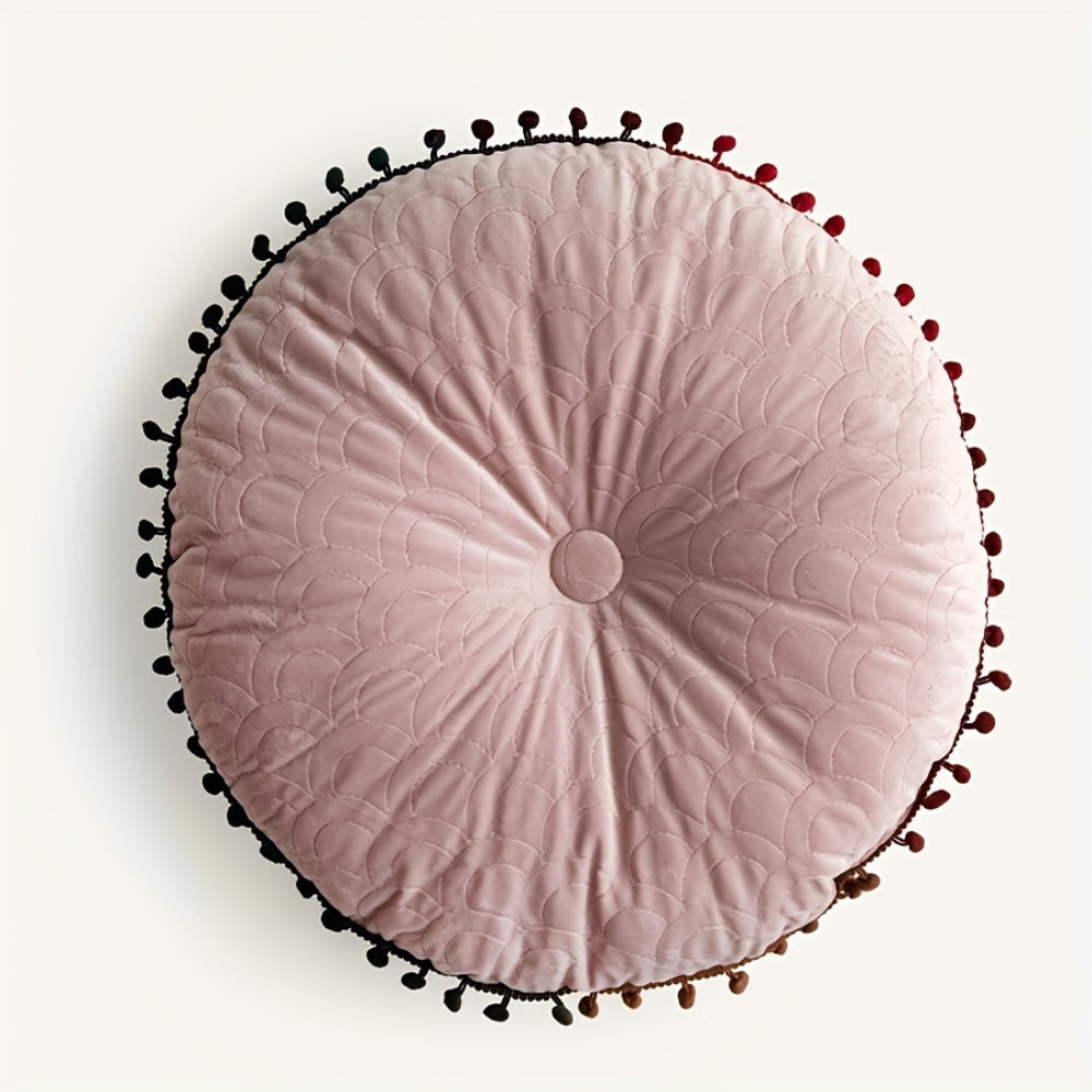 BowLift | Veloura Round Vintage Quilted Ottoman Cushion Pad