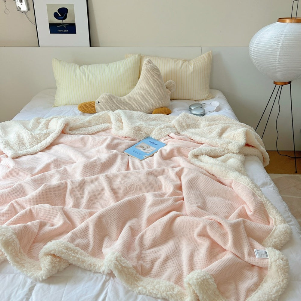 BowLift | Solène Floral Embossed Sherpa Blanket