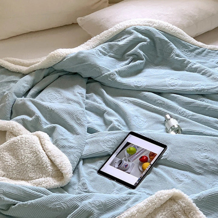 BowLift | Solène Floral Embossed Sherpa Blanket
