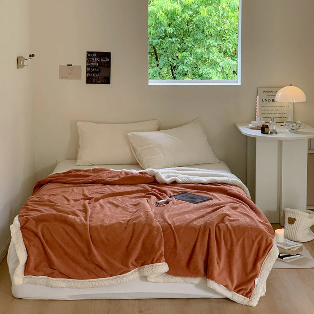 BowLift | Solène Floral Embossed Sherpa Blanket