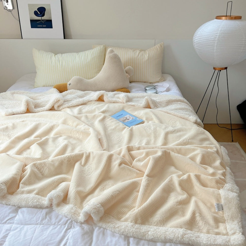 BowLift | Solène Floral Embossed Sherpa Blanket