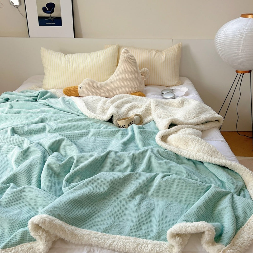 BowLift | Solène Floral Embossed Sherpa Blanket