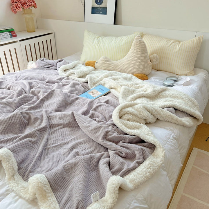 BowLift | Solène Floral Embossed Sherpa Blanket