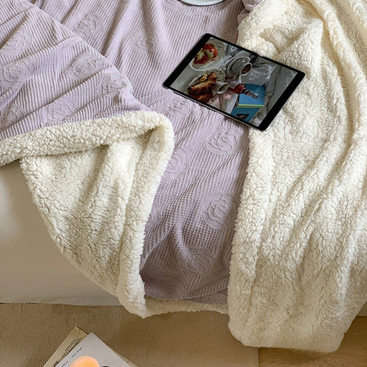BowLift | Solène Floral Embossed Sherpa Blanket