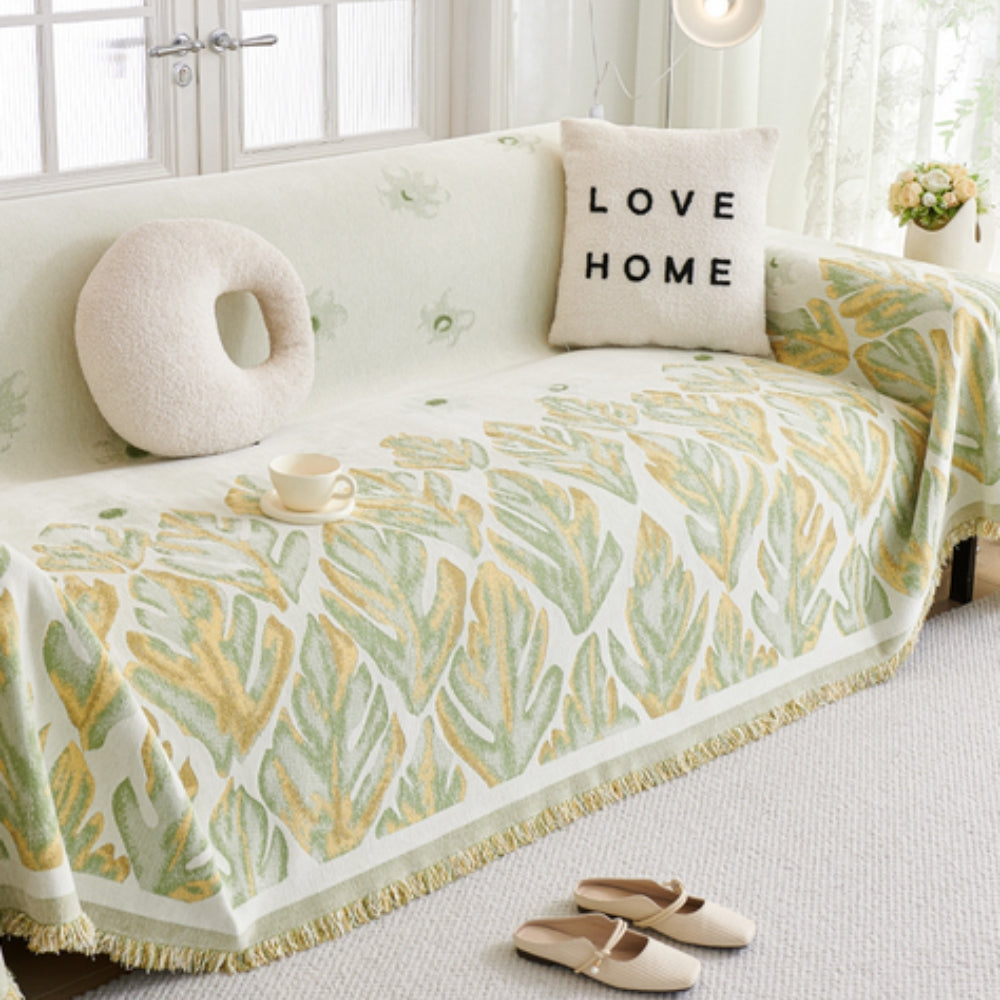 BowLift | Verdure Leaf Pattern Chenille Sofa Cover