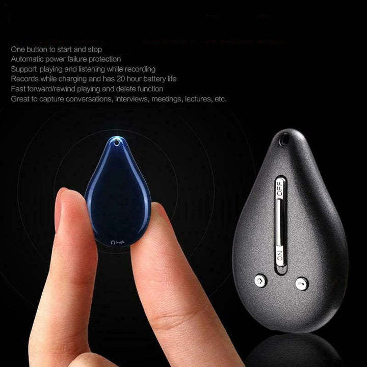 Keychain Voice Recorder with One-Button Control and 100-Hour Memory