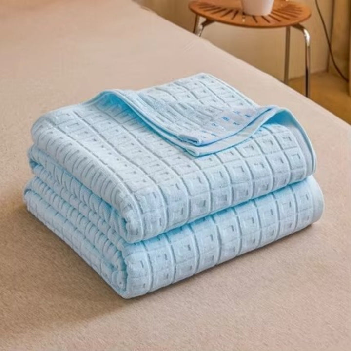 BowLift | Waffle Cotton Summer Bedspread Throw Blanket