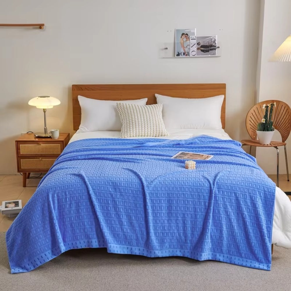 BowLift | Waffle Cotton Summer Bedspread Throw Blanket