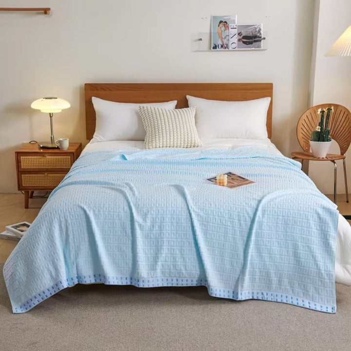 BowLift | Waffle Cotton Summer Bedspread Throw Blanket