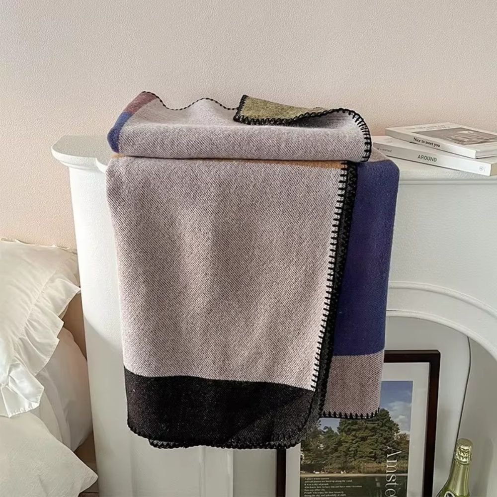 BowLift | Warm Knit Colorblock Plaid Blanket