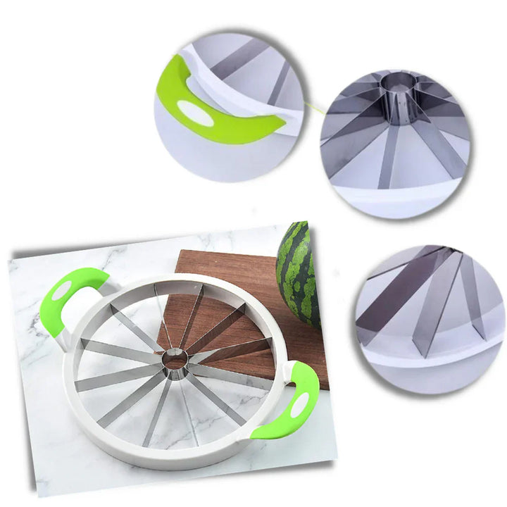 BowLift | Stainless Steel Watermelon Slicer – 12-Slice Fruit Cutter with Non-Slip Handles