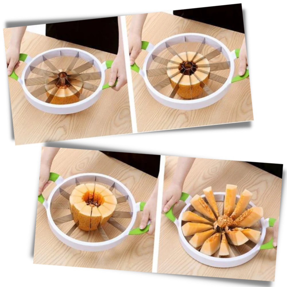BowLift | Stainless Steel Watermelon Slicer – 12-Slice Fruit Cutter with Non-Slip Handles