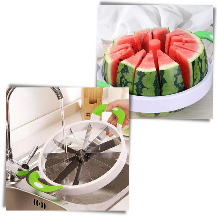 BowLift | Stainless Steel Watermelon Slicer – 12-Slice Fruit Cutter with Non-Slip Handles