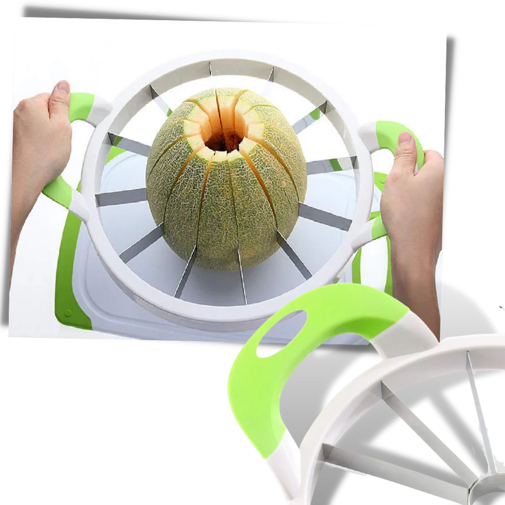 BowLift | Stainless Steel Watermelon Slicer – 12-Slice Fruit Cutter with Non-Slip Handles