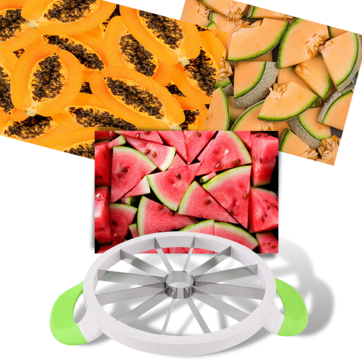 BowLift | Stainless Steel Watermelon Slicer – 12-Slice Fruit Cutter with Non-Slip Handles