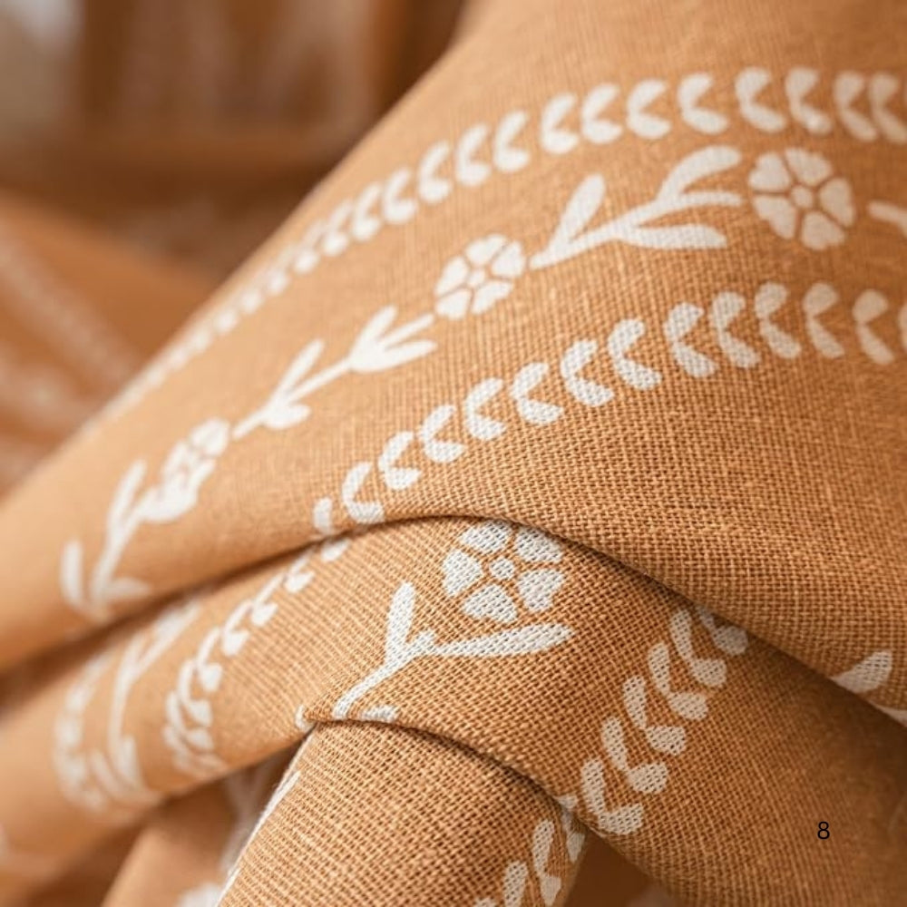 BowLift | Wheat Pattern Beige Tassel Curtain