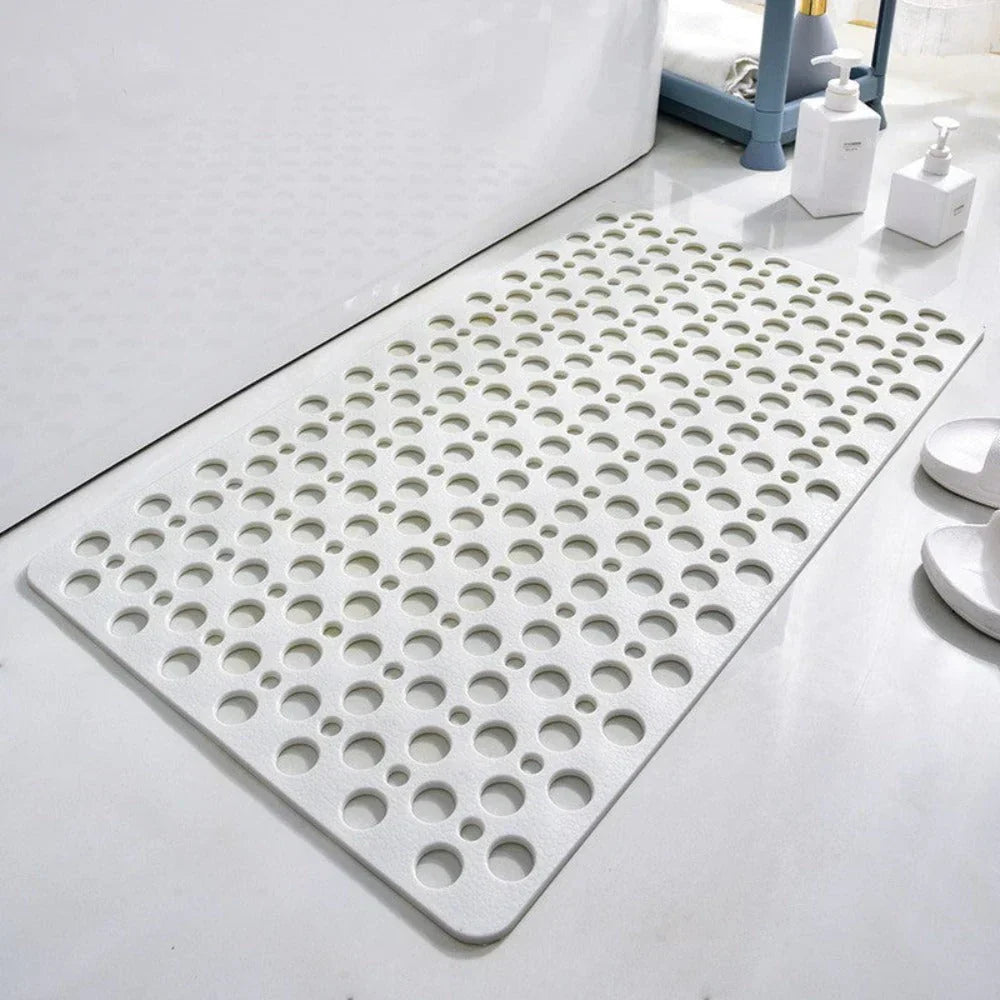 Non-Slip Shower Mat with Suction Cups and Drainage Holes, PVC and TPE