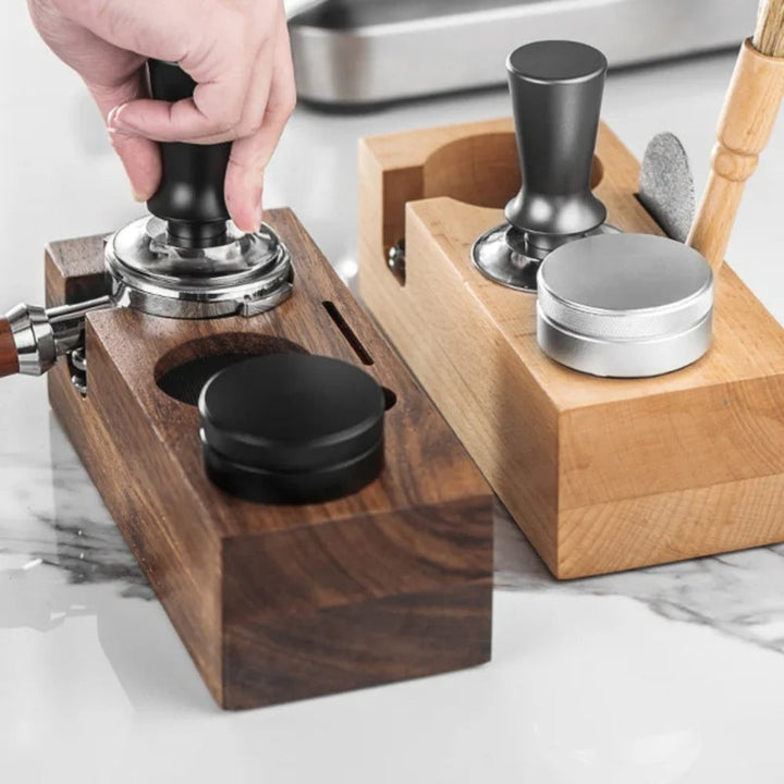 BowLift | Rectangular Wood Coffee Tamper Station
