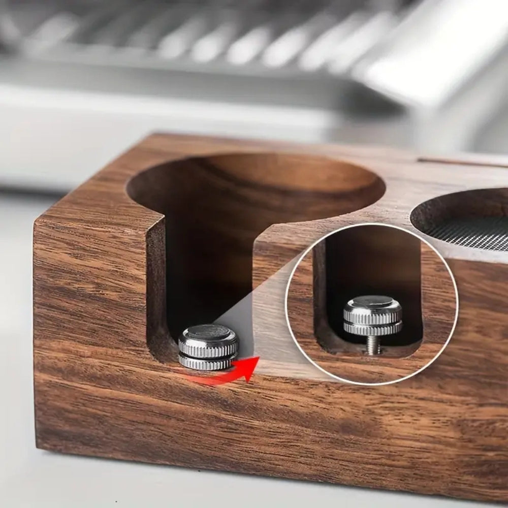BowLift | Rectangular Wood Coffee Tamper Station