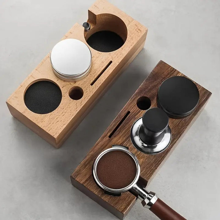 BowLift | Rectangular Wood Coffee Tamper Station