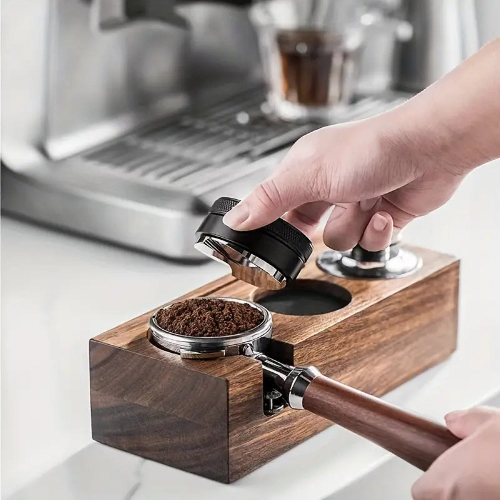 BowLift | Rectangular Wood Coffee Tamper Station