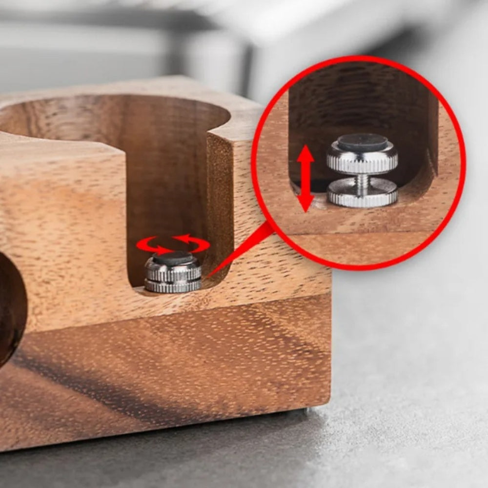 BowLift | Rectangular Wood Coffee Tamper Station