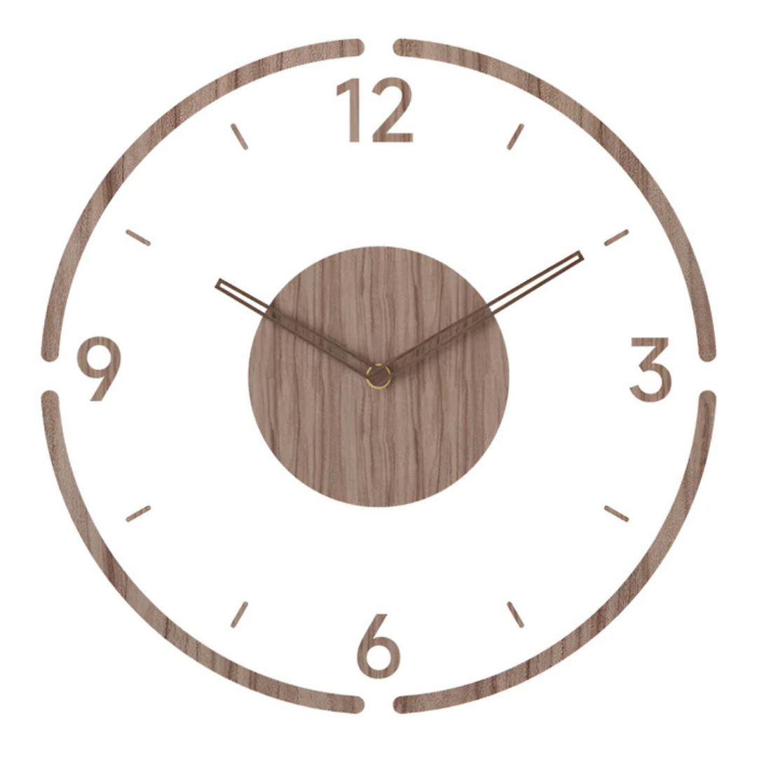 Silent Wooden and Acrylic Wall Clock with Quartz Movement