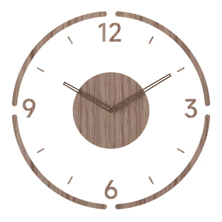 Silent Wooden and Acrylic Wall Clock with Quartz Movement